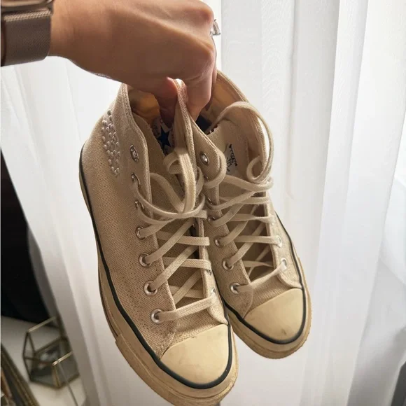 Converse Stussy Cream High-Top Sneakers - Picture 2 of 5